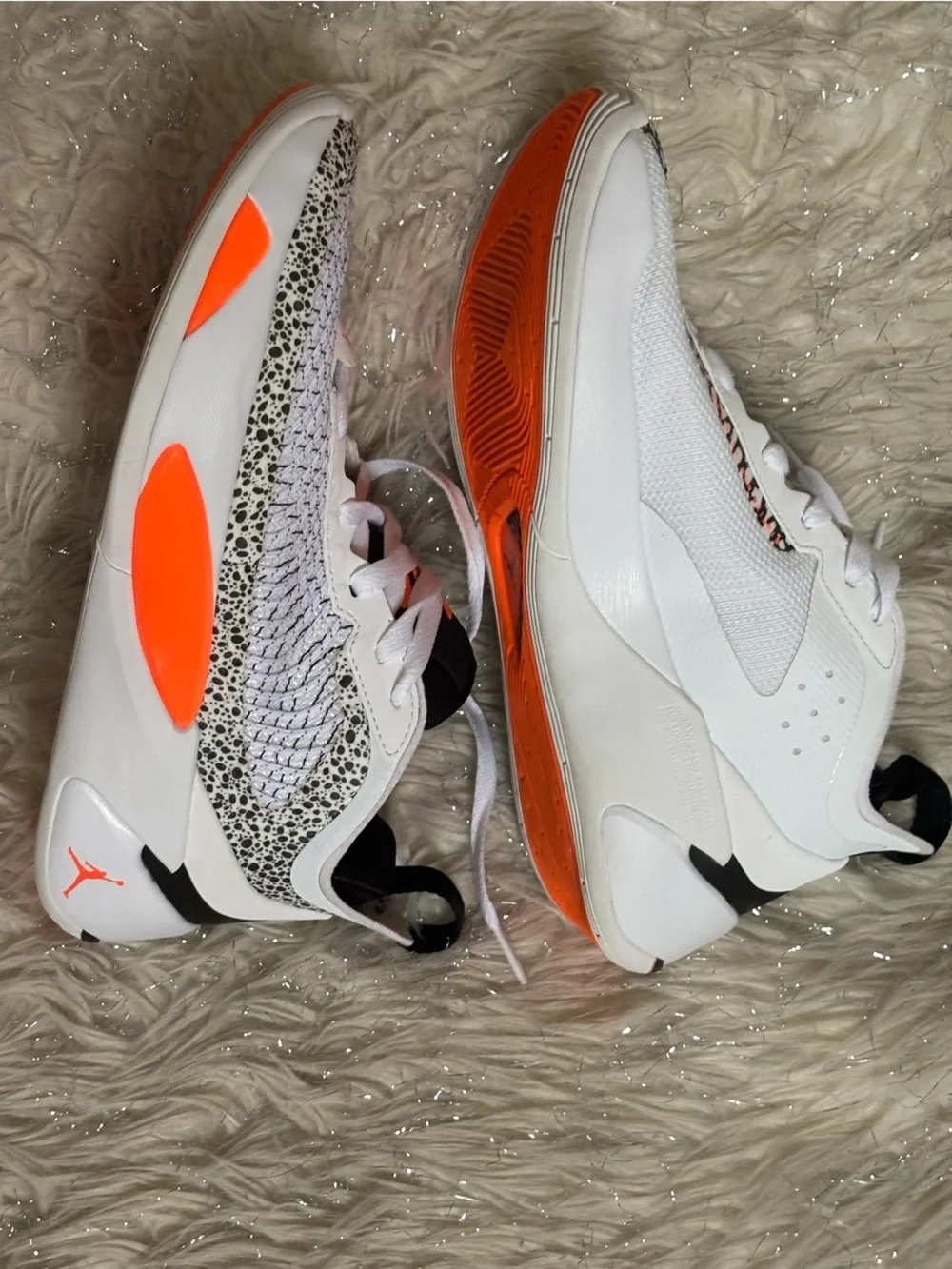 Nike Jordan Luka1 White, Black And Orange Men’s Safari Sneakers Size US5.5